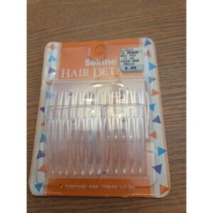 VINTAGE Sekine Details Side Combs Hair Acc - 1980s 1990s Clear 4Pack, NEW NOS